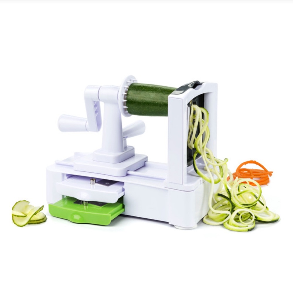 NEW Progressive Prep Solutions Deluxe Spiral Cutter with 3 Blades, White/Green